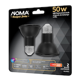 NOMA PAR20 E26 Base Dimmable 50W LED Flood Light Bulb, Matte Black, 2700K Warm White, Front_Three_Fourths_Angled_Left