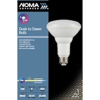 NOMA Advanced BR30 E26 Base Household Non-Dimmable Dusk to Dawn LED Light Bulb, 3000K, 650 Lumens, Warm White, 65W Front_Flat