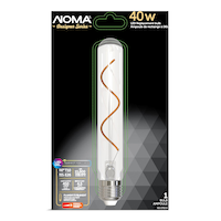 NOMA T10 E26 Base Vintage Non-Dimmable Clear LED Spiral Filament Light Bulbs, 3000K, 450 Lumens, Warm White, 40W