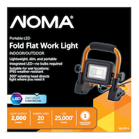 NOMA Portable Integrated LED Work Light with Power Cord, 2000 Lumens, 20W Front_Flat