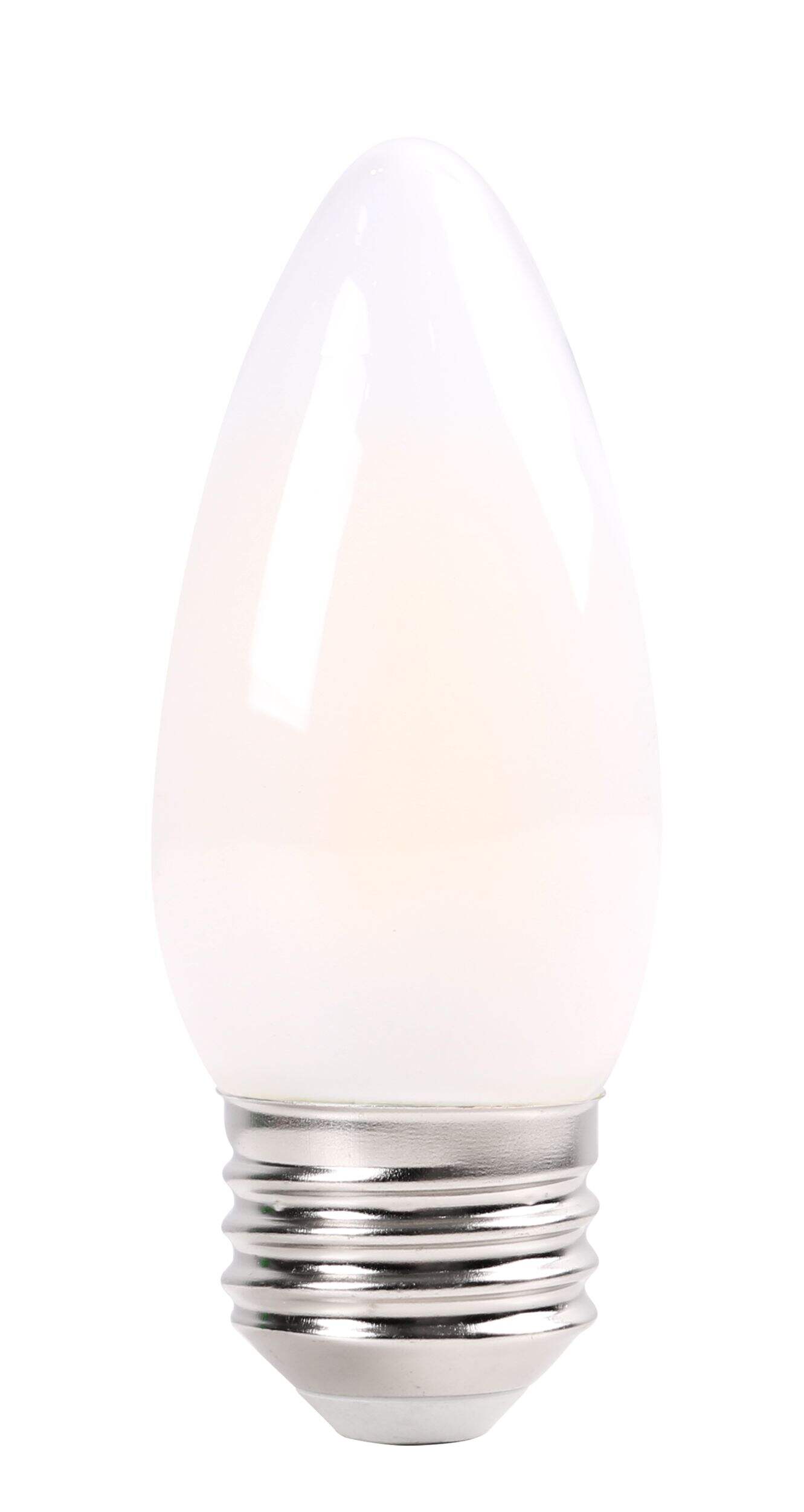 NOMA Designer Series B10 E26 Base Dimmable Frosted LED Light Bulbs, 3000K, 350 Lumens, Warm White, 40W, 2-pk Front_Flat