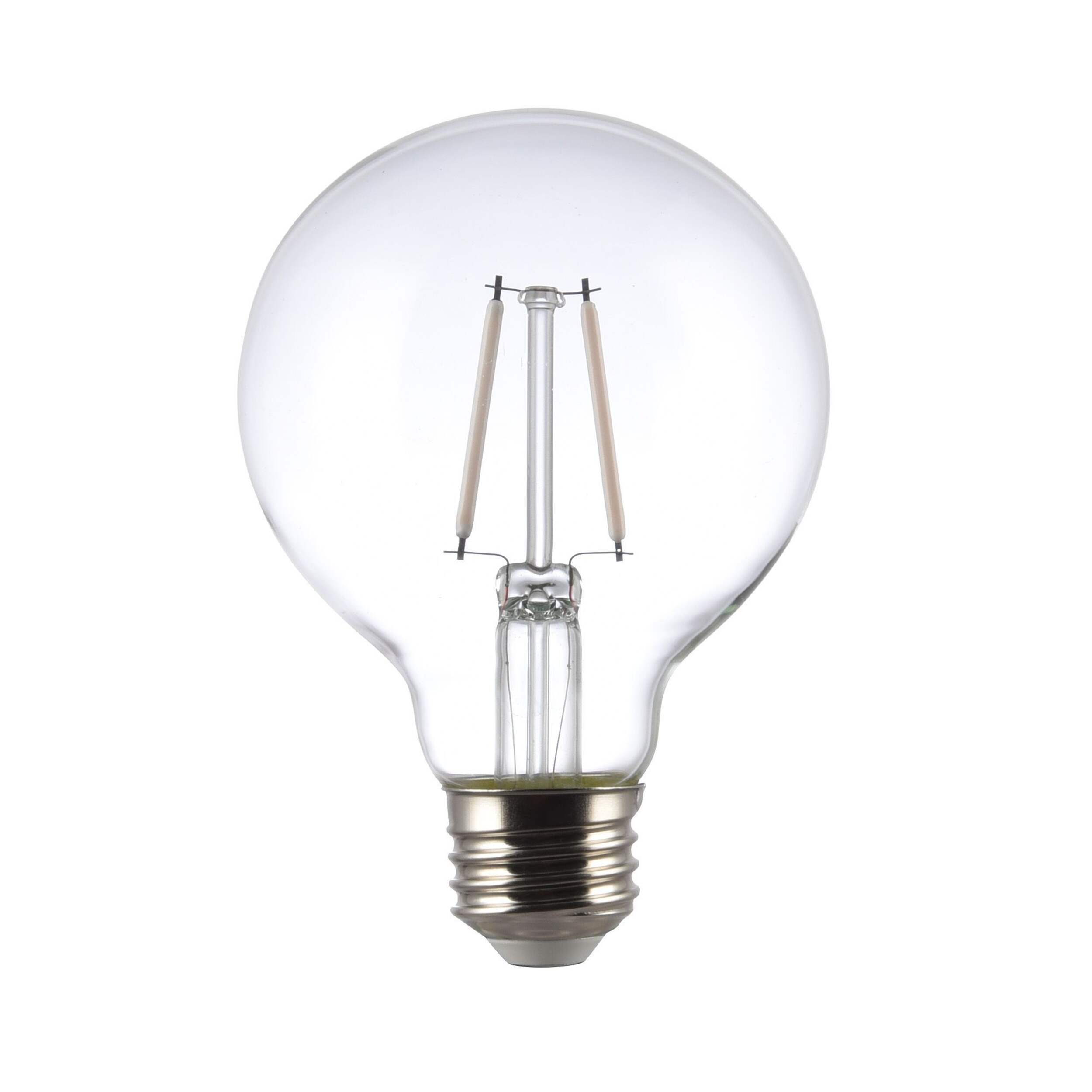 Ampoule à filament blanc transparent à DEL à intensité variable à culot G25 NOMA série Designer E26, 350 lumens, lumière du jour, 40 W, paq. 2 Front_Flat