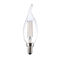 NOMA Designer Series BA10 E12 Base Dimmable LED Candelabra Light Bulb with Flame Tip, 5000K, 500 Lumens, Daylight, 60W, 4-pk Front_Flat