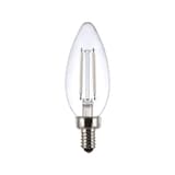 NOMA Designer Series B10 E12 Base Dimmable Glass LED Light Bulb with Blunt Tip, 2700K, 300 Lumens, Warm White, 40W, 4-pk Front_Flat
