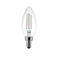 Ampoule à filament en verre à DEL à pointe arrondie à intensité variable à culot E12 NOMA série Designer B10, 2700 K, 500 lumens, blanc chaud, 60 W, paq. 4 Front_Flat