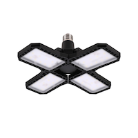 Globe Electric 4-Light Adjustable LED Garage Light, 5000K, Daylight, Black