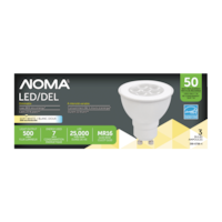 NOMA MR16 GU10 Base Dimmable LED Flood Light Bulbs, 3000K, 500 Lumens, Soft White, 50W, 3-pk Front_Flat