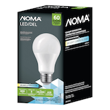 NOMA A19 E26 Base Household Non-Dimmable LED Light Bulb, 800 Lumens, Assorted Colours, 60W Front_Angled_Left