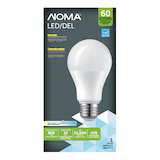 NOMA A19 E26 Base Dimmable LED Light Bulb, 5000K, 800 Lumens, Daylight, 60W Front_Flat