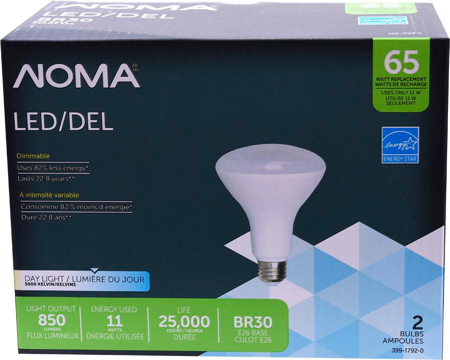Ampoules à DEL NOMA, 65 W, EQ, BR30, lumière du jour, paq. 2 Canadian
