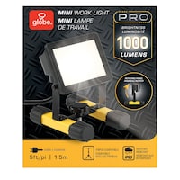 Globe Rotating Mini LED Plug-In Work Light with 5-ft Cord, 1000 Lumens