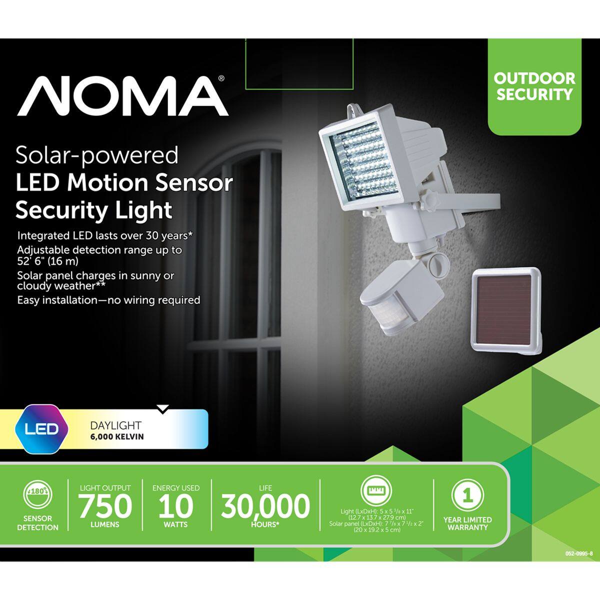 Noma solar powered led deals motion sensor