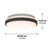 Artika Grant 13" LED Modern Flush Mount Light, Black Bottom_Plunge