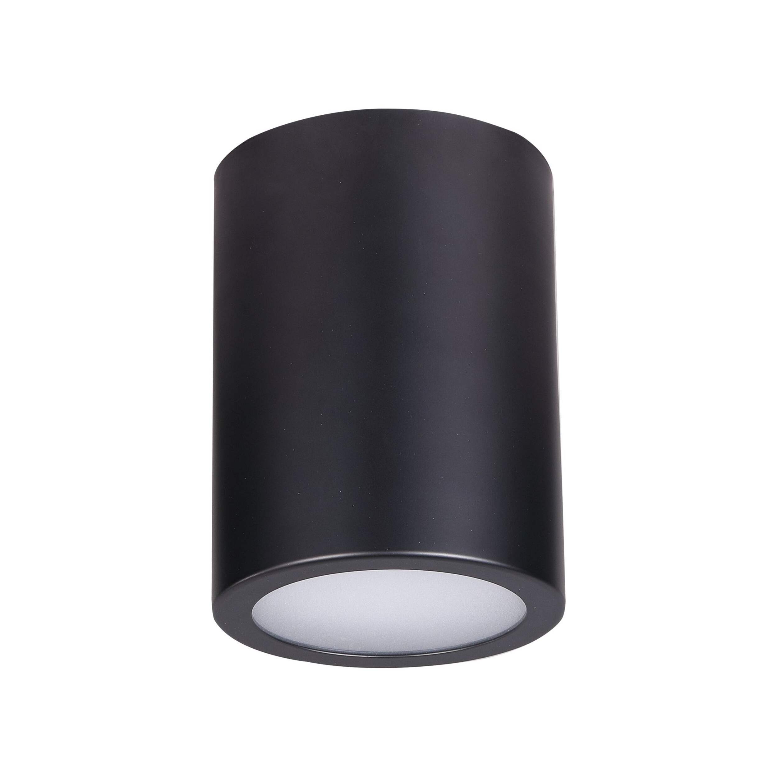 CANVAS McKinley Integrated LED Cylinder Flush Mount Ceiling Light Fixture, Black, 5-in Bottom_Plunge