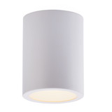 CANVAS McKinley Integrated LED Cylinder Flush Mount Ceiling Light Fixture, Matte White, 5-in Front_Elevated