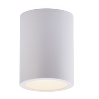 CANVAS McKinley Integrated LED Cylinder Flush Mount Ceiling Light Fixture, Matte White, 5-in Front_Elevated