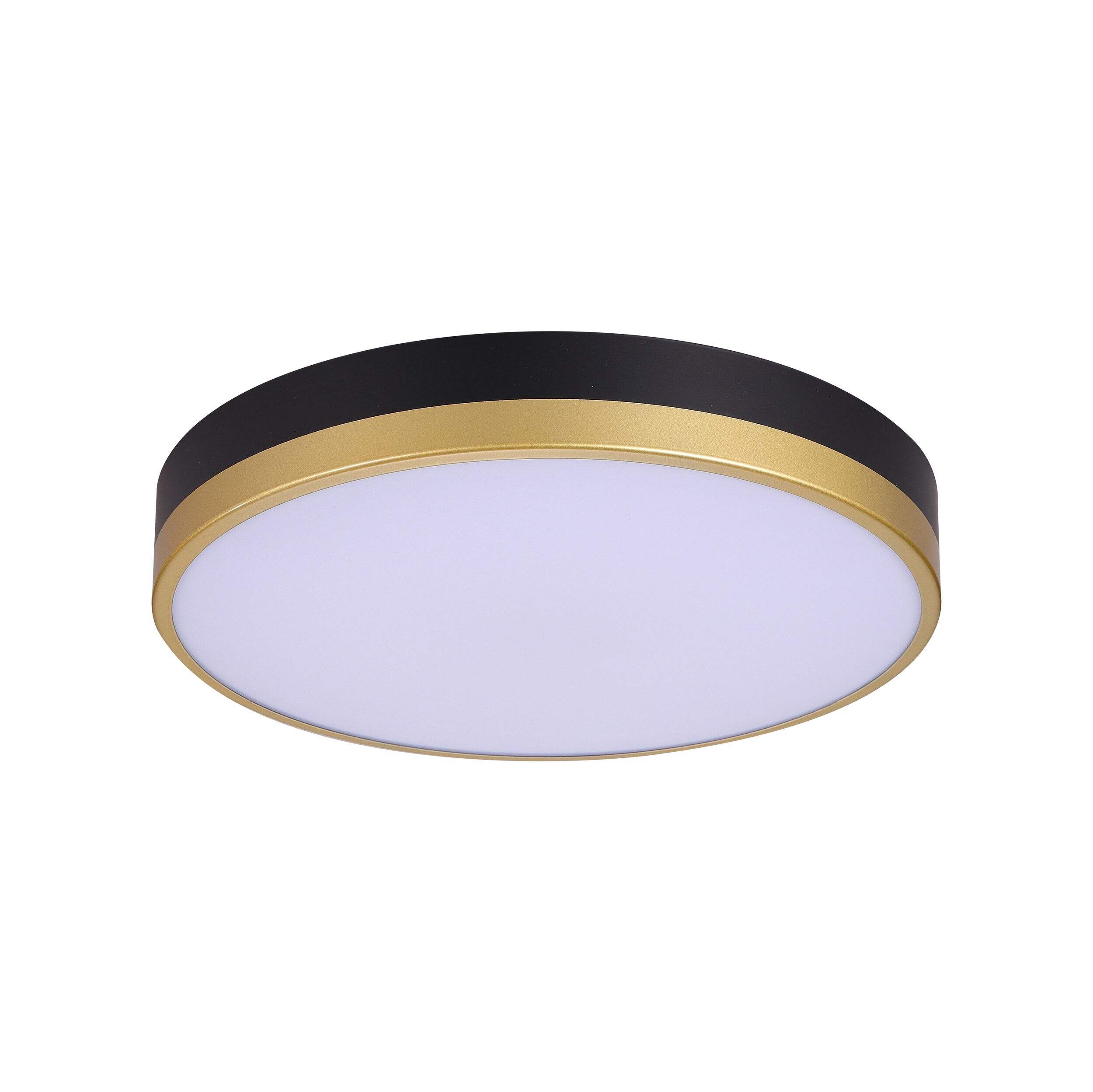 Plafonnier encastré à DEL intégrée NOMA avec télécommande et veilleuse, noir mat/doré Bottom_Plunge