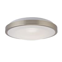 NOMA Frosted Acrylic Lens LED Flush Mount Ceiling Light Fixture, Brushed Silver, 12-in Bottom_Plunge