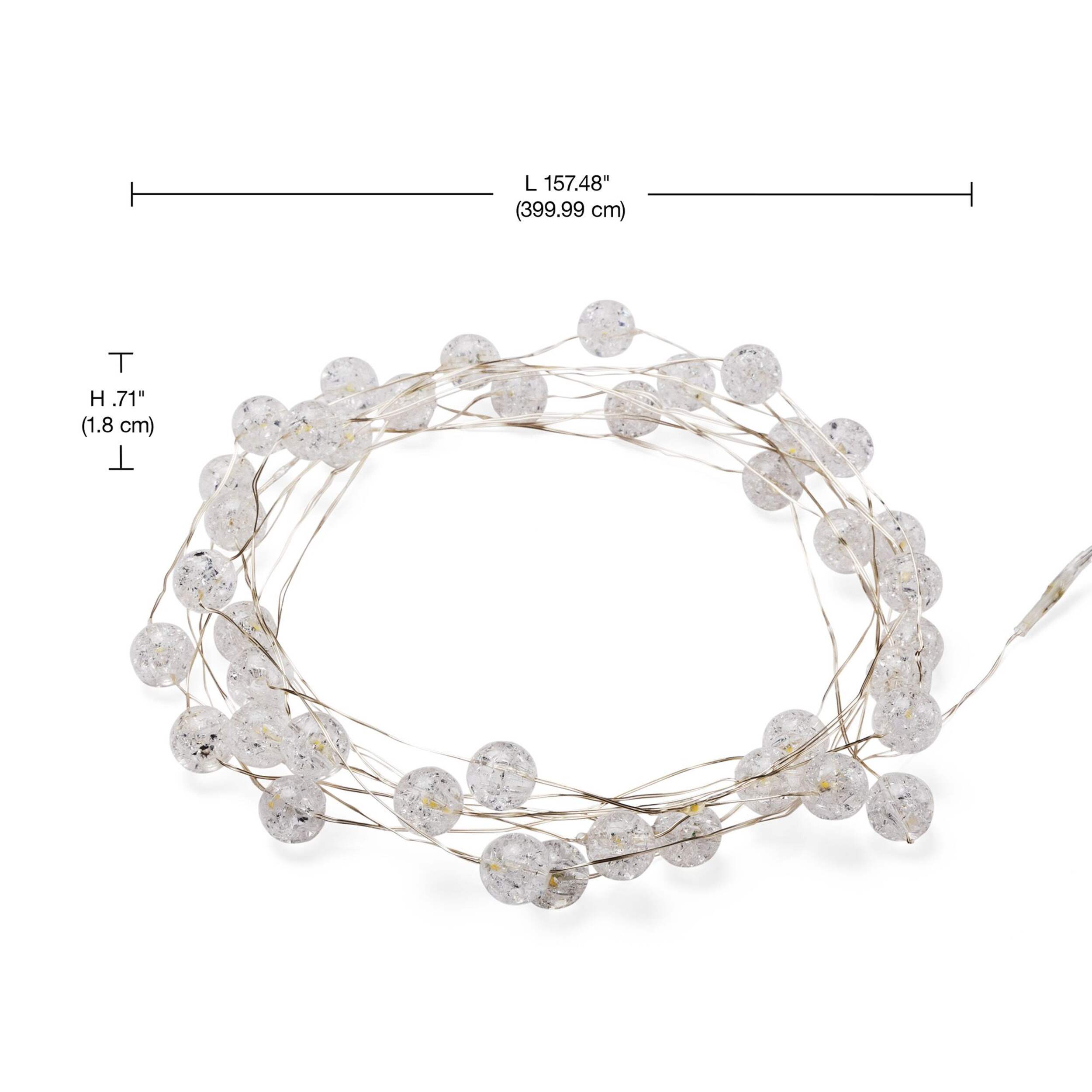 Guirlande avec lumières à miniglobe craquelé Merkury West & Arrow, blanc chaud Overhead_Flat