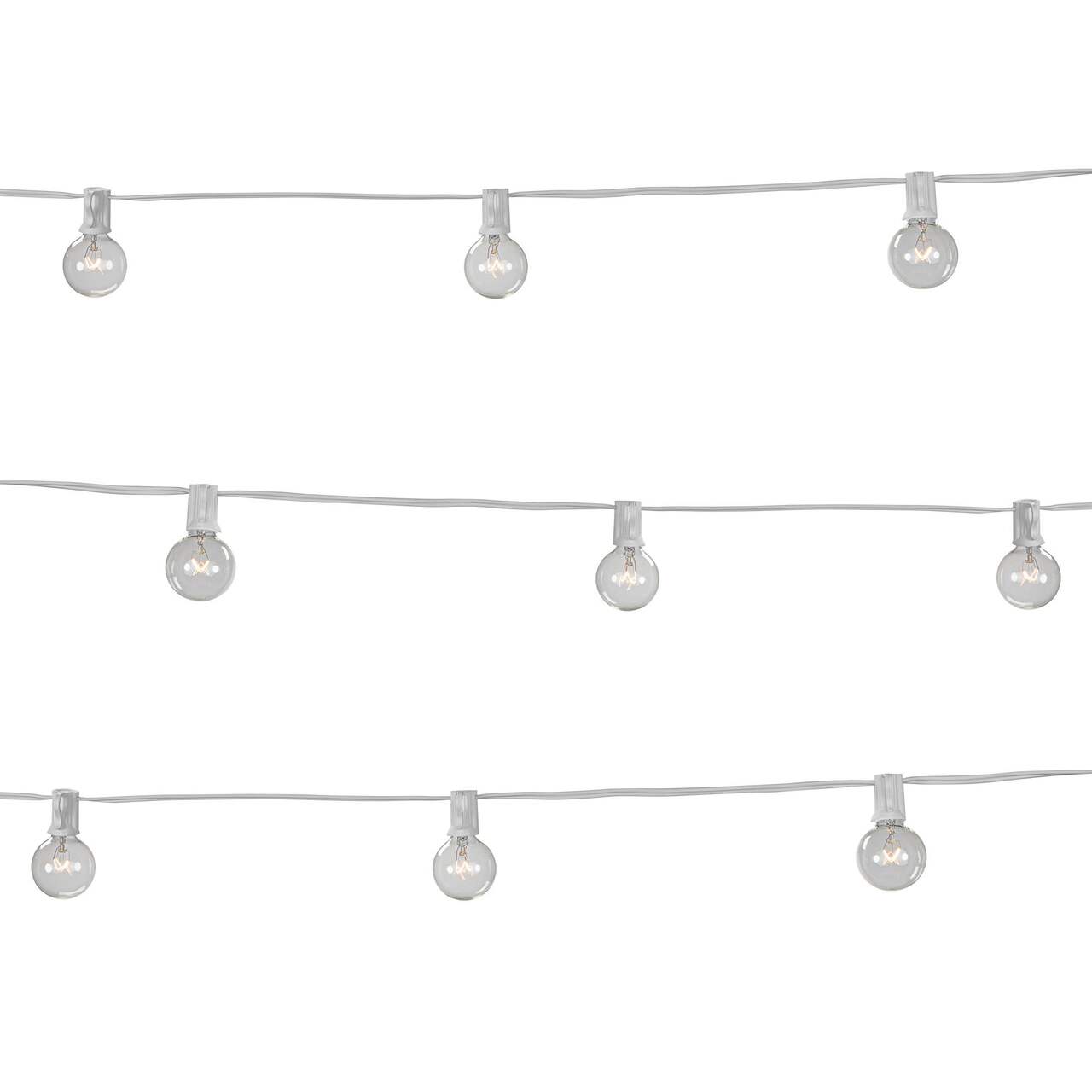 Electric Café String Lights with 10 Silver Metal Shades