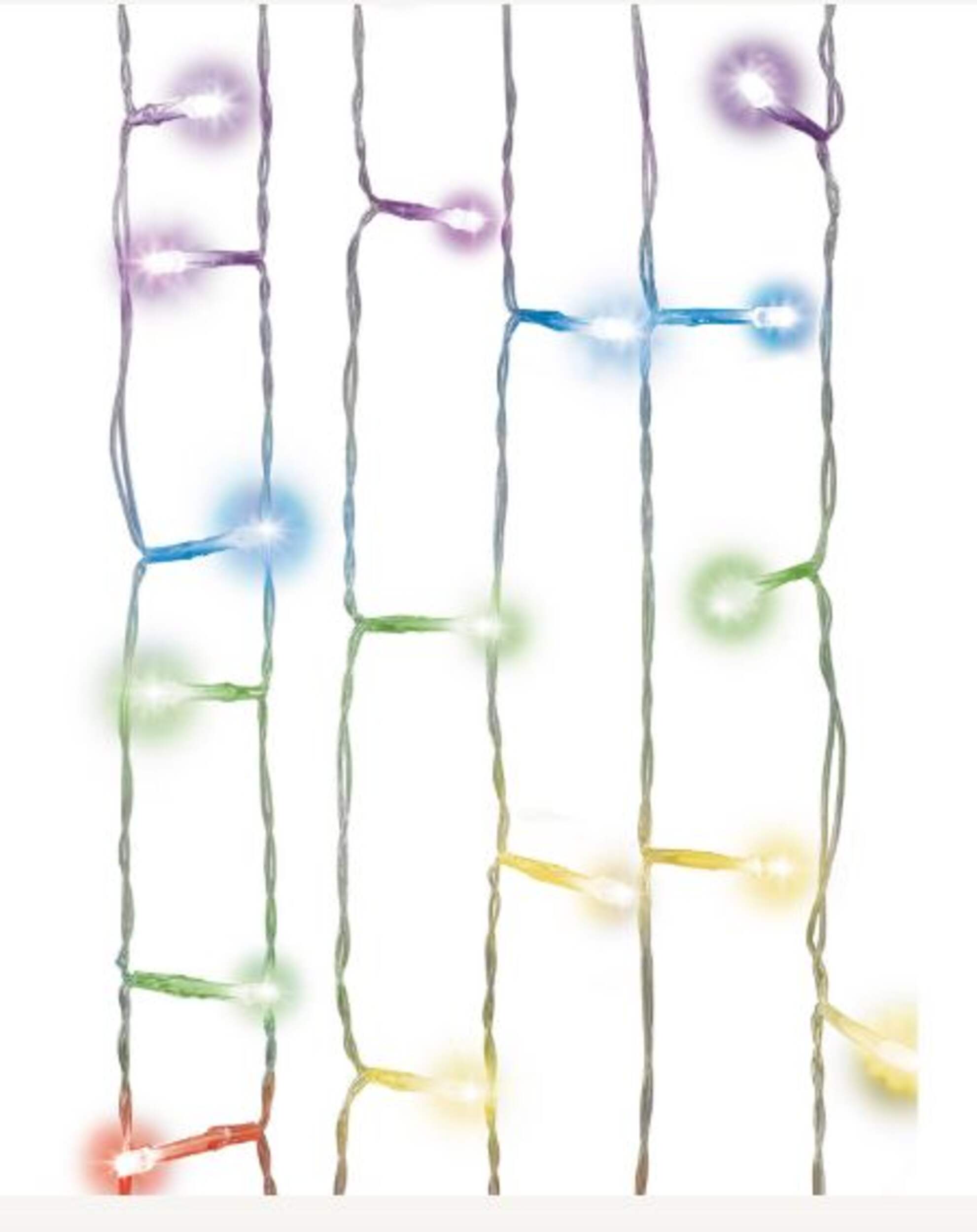 West & Arrow Merkury Cascading Curtain String Lights, 96 LEDs, Rainbow CloseUp