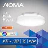 NOMA Frosted Acrylic Lens LED Flush Mount Ceiling Light Fixture, White, 8-in Front_Flat