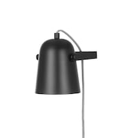 Applique murale à brancher For Living avec abat-jour pivotant en métal, noir