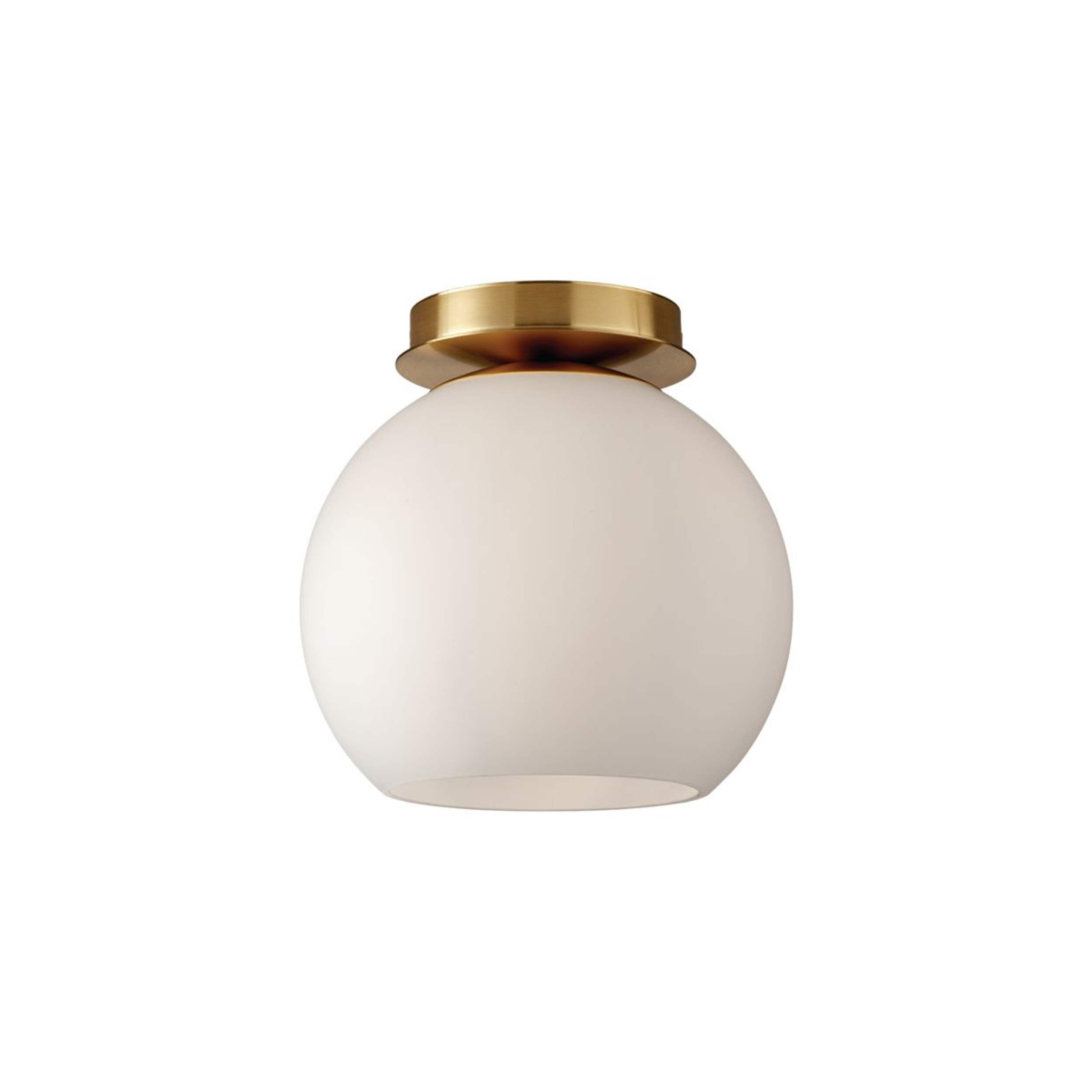 CANVAS Clavet 1-Light Flush Mount Ceiling Light, Opal Glass Shade, Brushed Gold Front_Flat