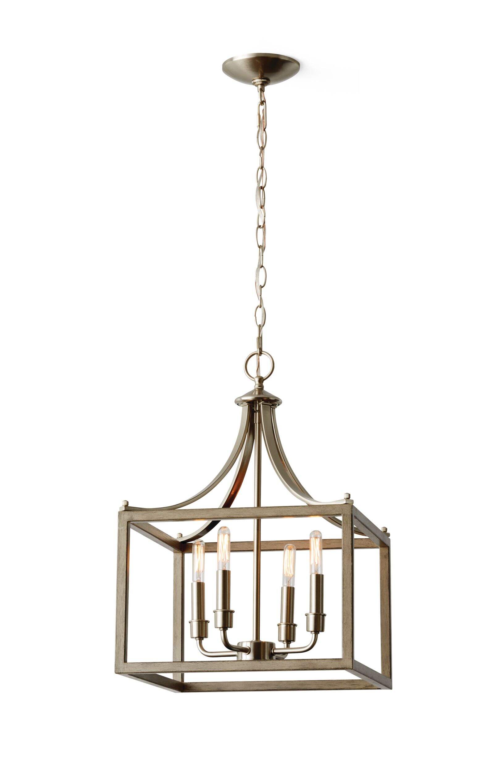 CANVAS 4-Light Chandelier, Grey/Brushed Nickel Bottom_Plunge