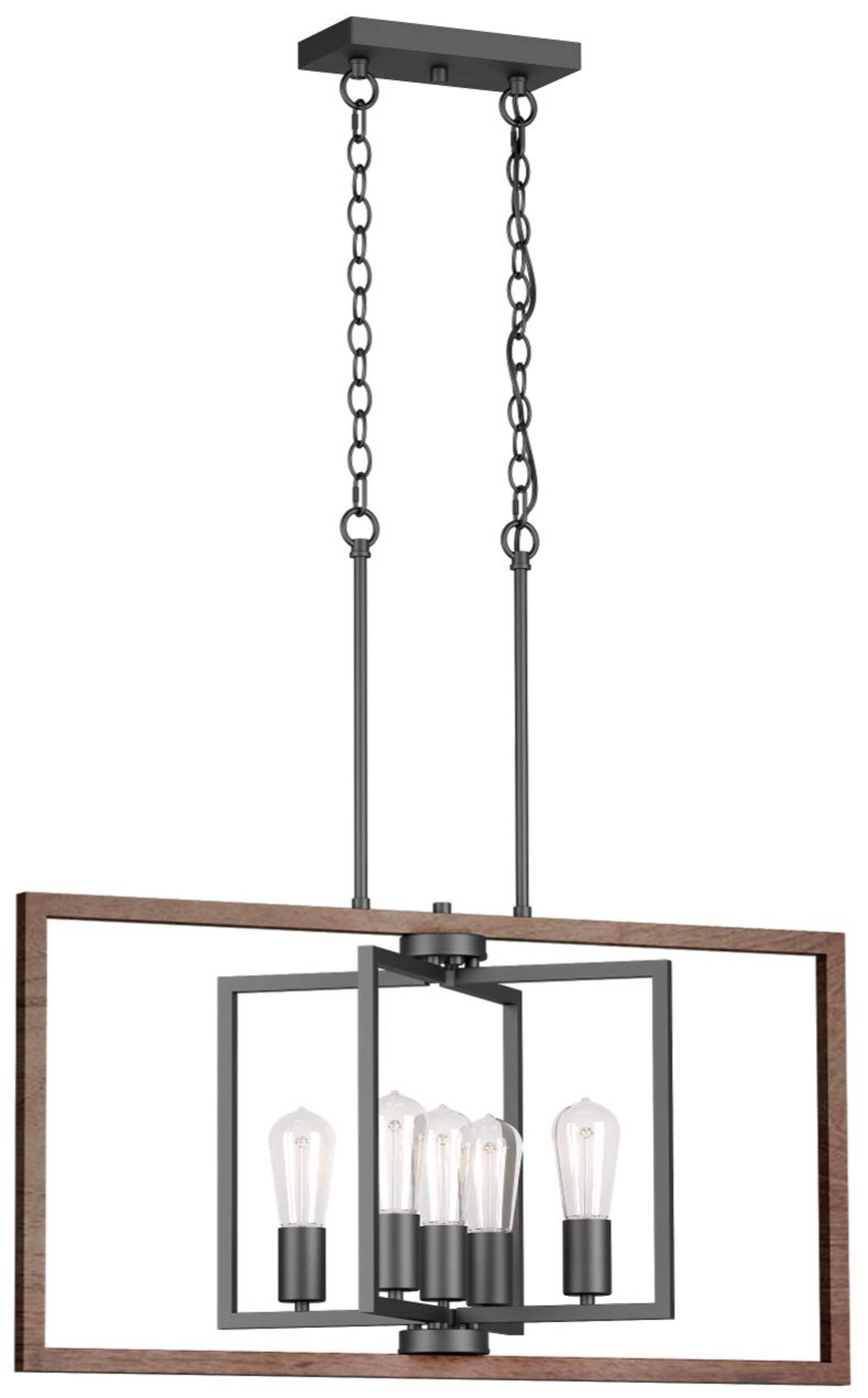 CANVAS 5-Light Chandelier, Matte Black Front_Three_Fourths_Angled_Right