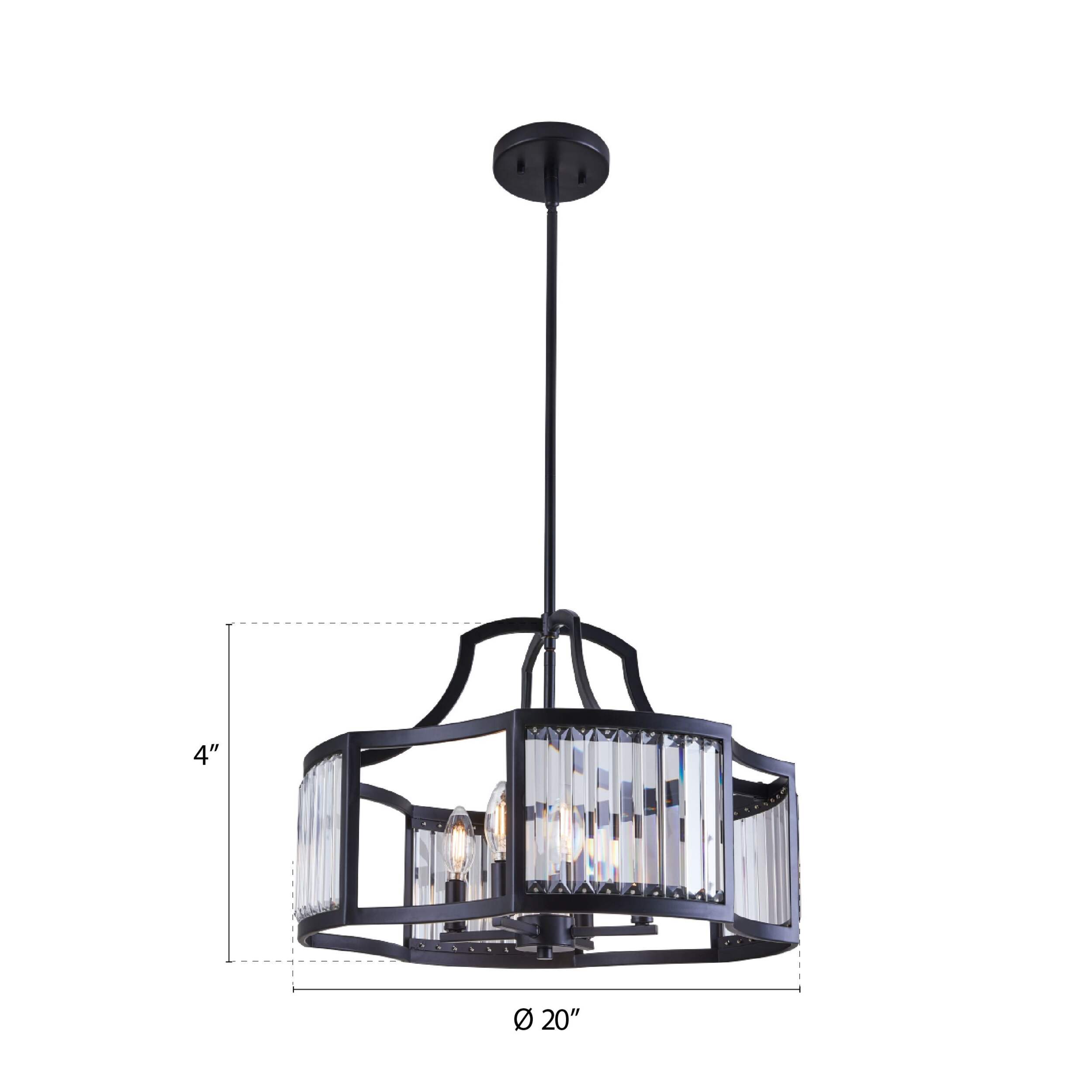 CANVAS 4-Light Chandelier, Matte Black Front_Angled_Right