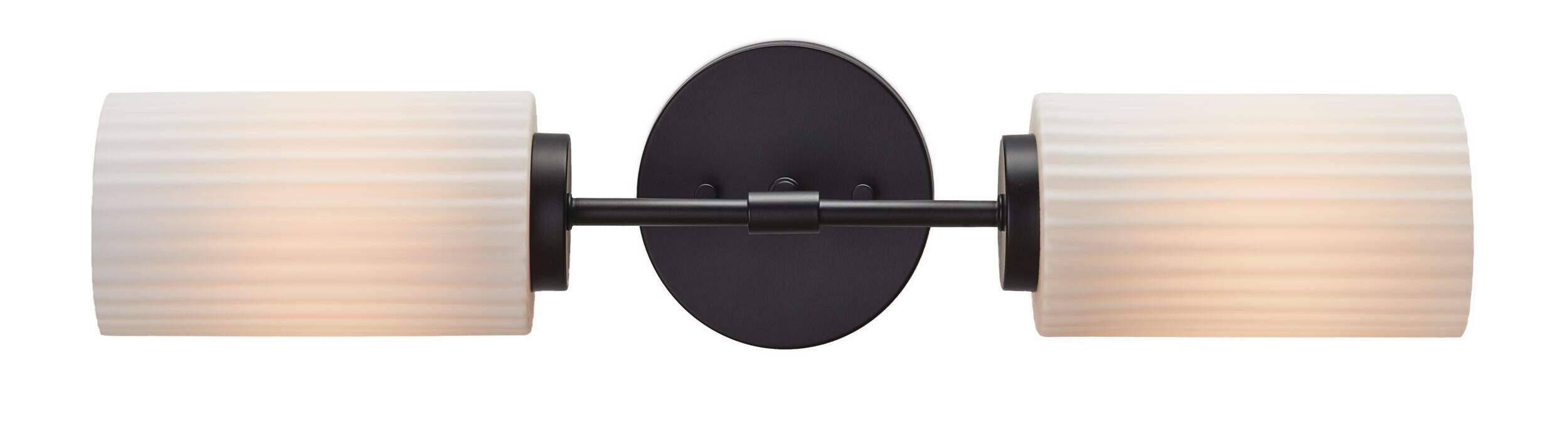 CANVAS Brixton 2-Light Vanity Light Fixture, Matte Black Front_Flat