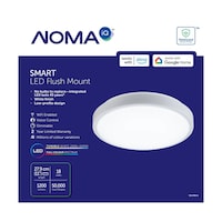 NOMA IQ Smart Integrated LED Flush Mount Ceiling Light Fixture, Matte White, 11-in Front_Flat