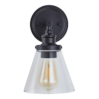 For Living Outdoor Decorative Wall Sconce Light, Matte Black Front_Flat