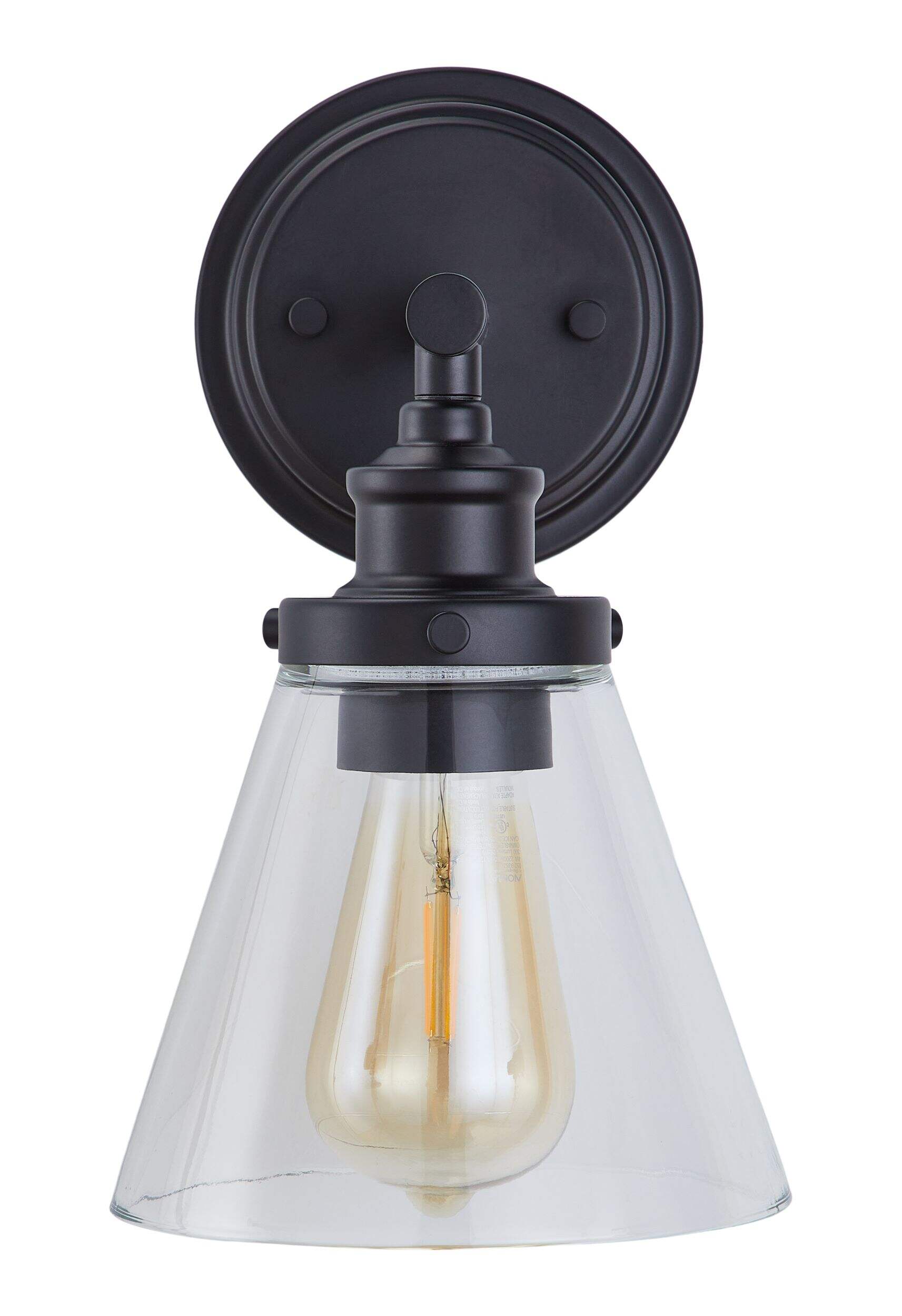 For Living Outdoor Decorative Wall Sconce Light, Matte Black Front_Flat