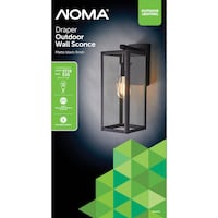NOMA Draper Outdoor Wall Sconce, Matte Black, 16-in Front_Flat