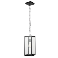 NOMA Draper Outdoor Pendant Light, Matte Black Front_Angled_Right
