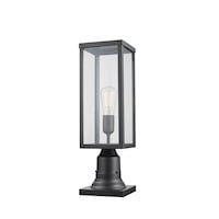 NOMA Draper Outdoor Pole or Pier Mount, Matte Black Front_Angled_Left
