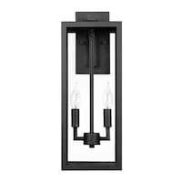NOMA Hemingway Outdoor Wall Sconce, 19.2-in, Matte Black Front_Flat