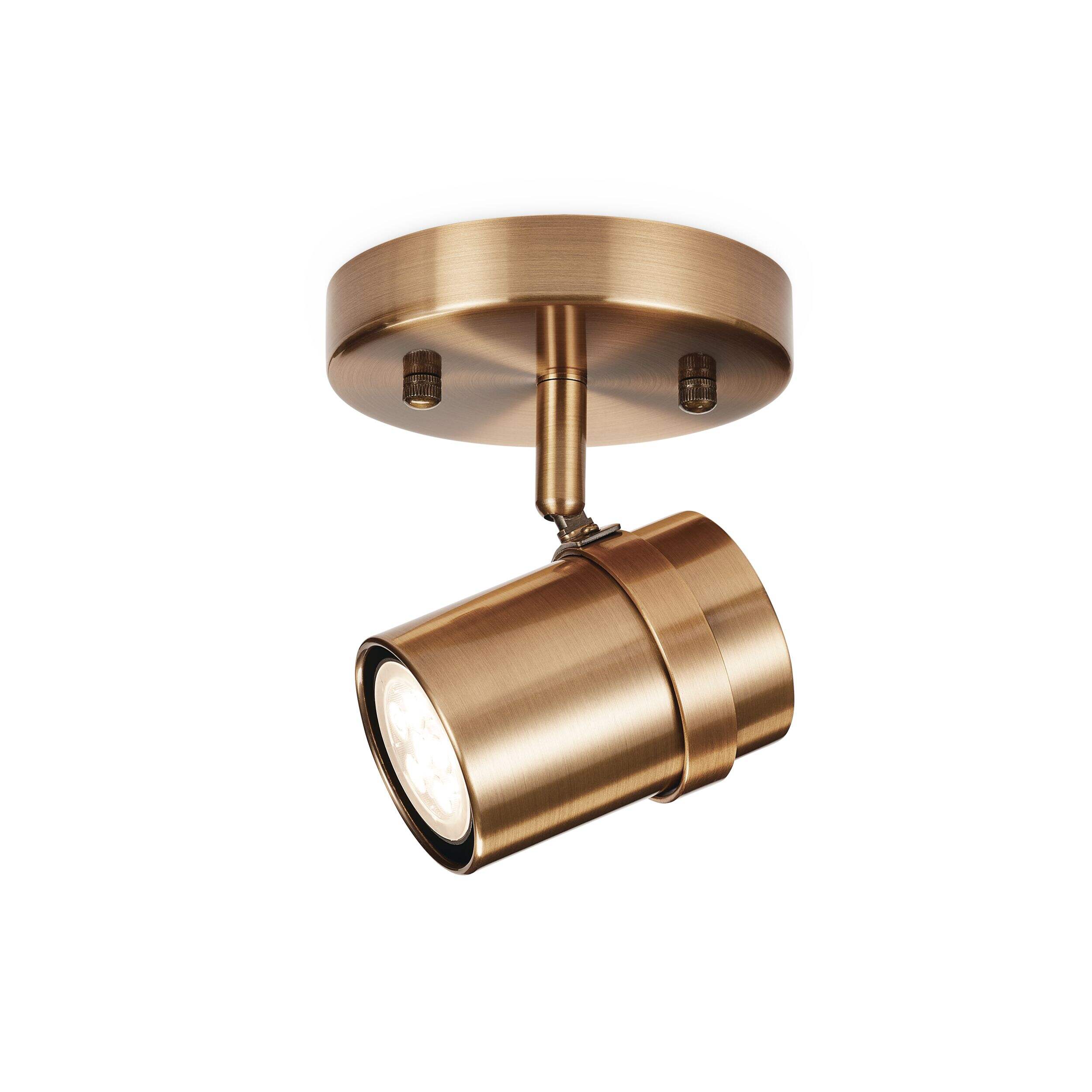 CANVAS Arden Single Adjustable Shade Track Light Fixture, Brass Front_Angled_Left