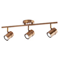 CANVAS Arden Adjustable 3-Round Track Light Fixture, Brass Front_Angled_Left