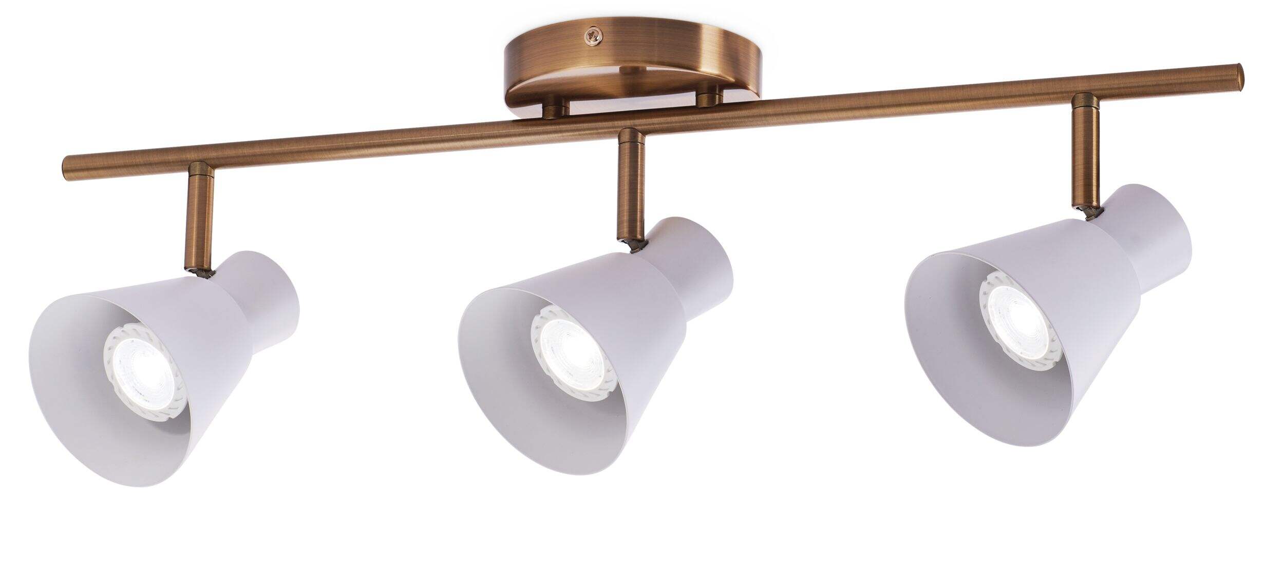 CANVAS Sawyer Adjustable 3-Light Track Light Fixture, White/Gold Front_Angled_Left