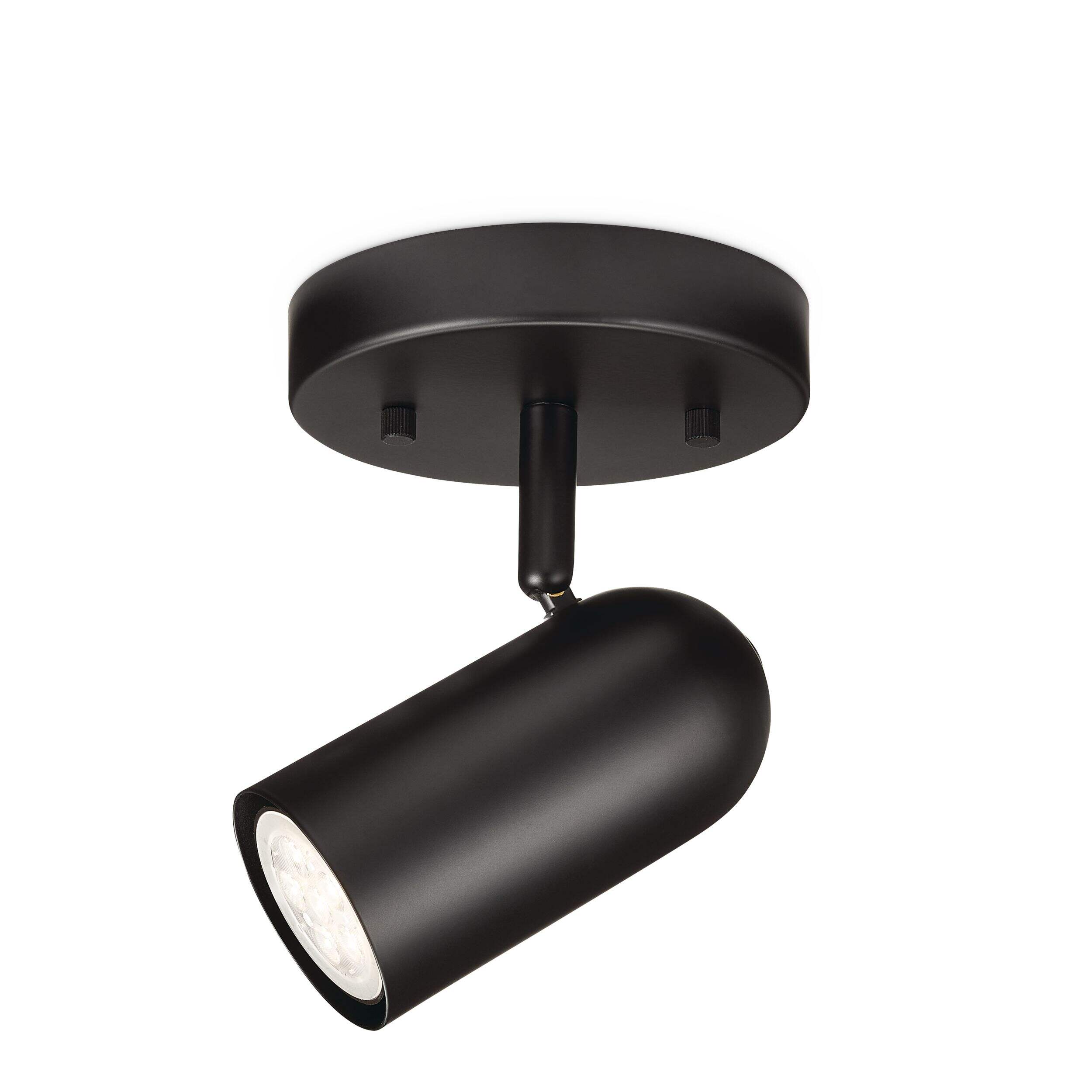 CANVAS Maddison Adjustable Single Light Track Light Fixture, Black Front_Angled_Left