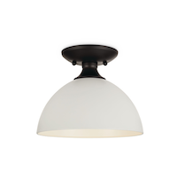 CANVAS Pinecrest 1-Light Canopy Flush Mount Ceiling Light Fixture, Damp Rated, Matte Black & Matte White Front_Flat