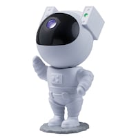 West & Arrow USB-Powered LED Astronaut Galaxy Laser Projector with Remote, White Front_Angled_Left