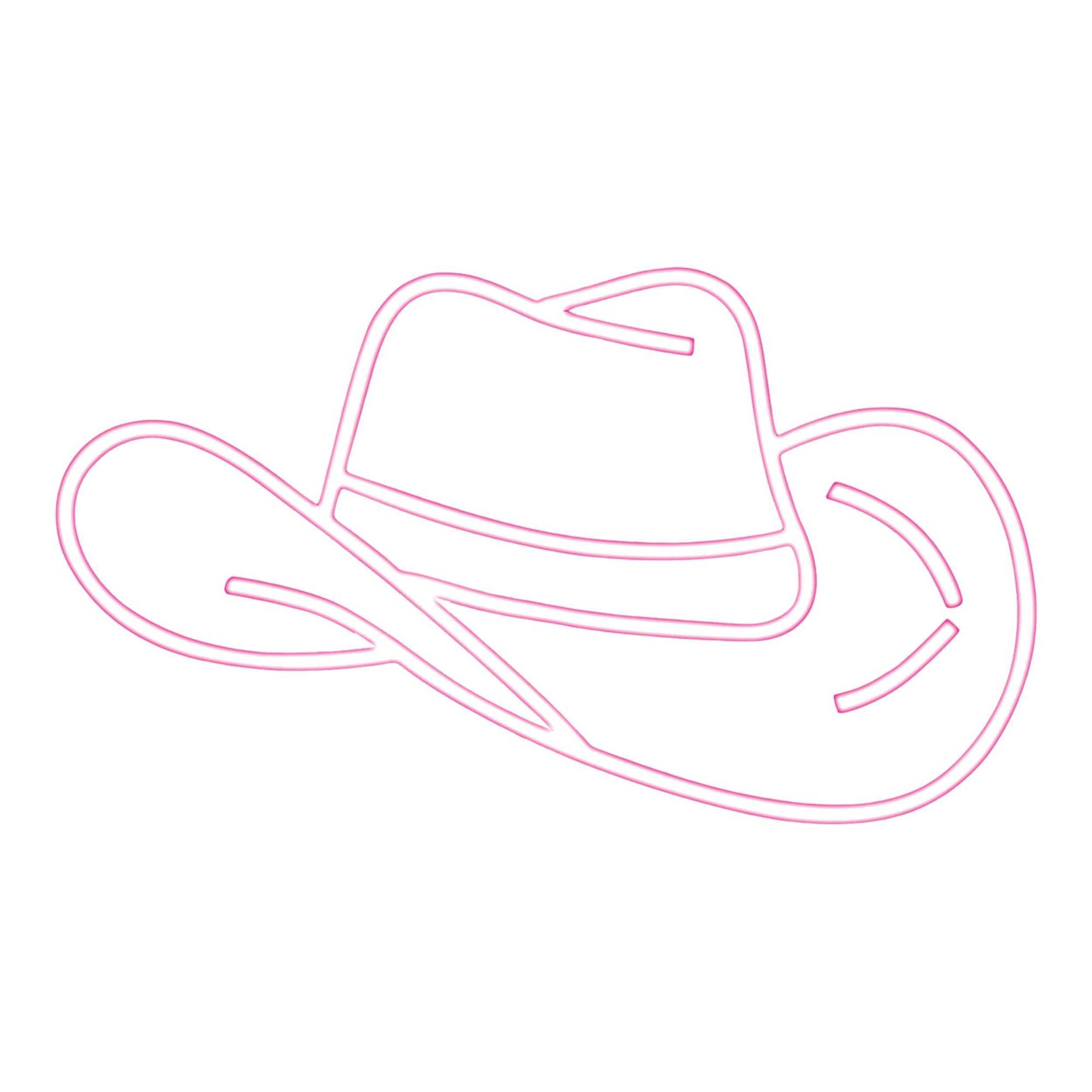 Panneau mural lumineux à DEL néon chapeau de cowboy West and Arrow, alimentation par USB Front_Flat