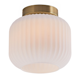 CANVAS Skye 1-Light Flush Mount Ceiling Light Fixture, White/Gold Front_Elevated