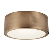 CANVAS Riverdale Integrated LED Flush Mount Ceiling Light Fixture, Matte Brass, 11-in Front_Elevated