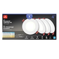 Luminaire encastré à DEL Globe, intensité réglable, 9 W, 4 po, paq. 4