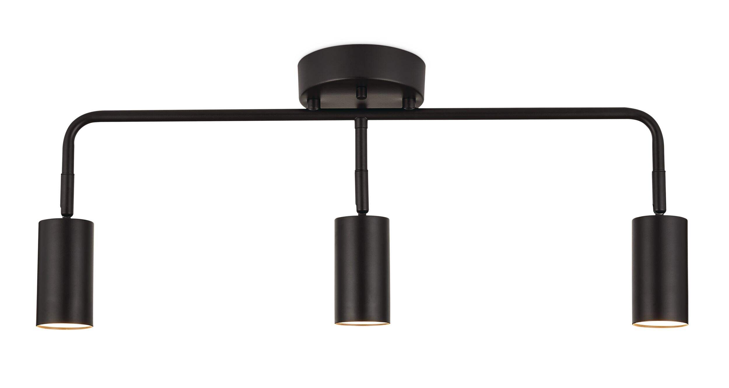 CANVAS Emerson 3-Light Integrated LED Track Light Fixture, Black Front_Flat